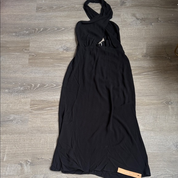 NEW REFORMATION Carlie Midi Dress In Black 4 - Picture 2 of 13